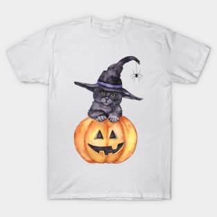 Halloween pumpkin cat T-Shirt